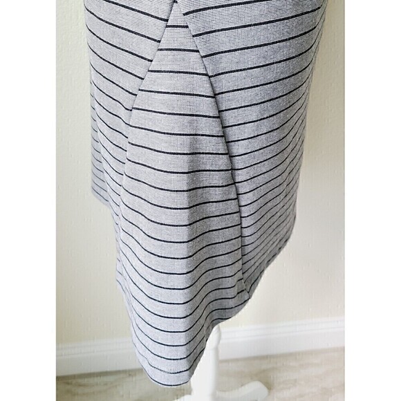 Zara Trafaluc Knit Skater Dress Small Gray Striped Short Sleeve Crew Neck - Picture 8 of 13